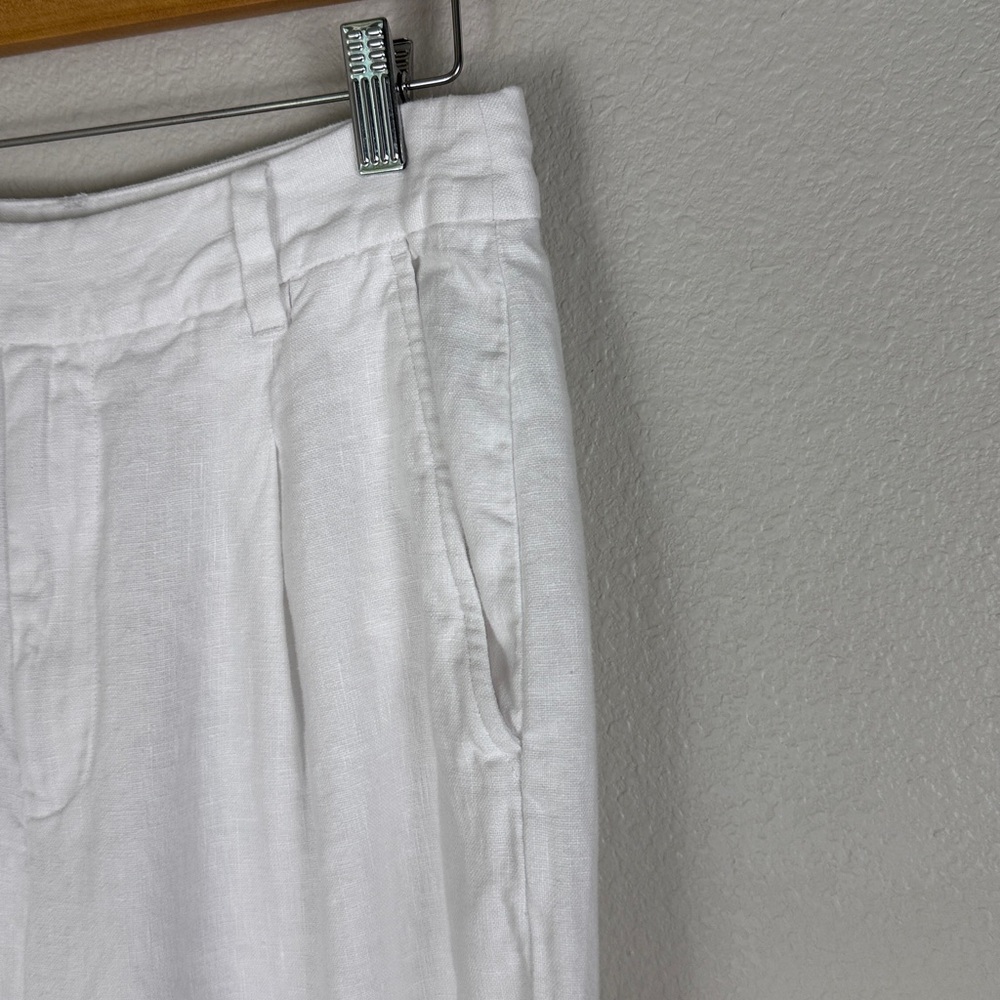 Madewell Women's The Harlow Wide-Leg Pant in 100% Linen Eyelet White 8 - Picture 8 of 14